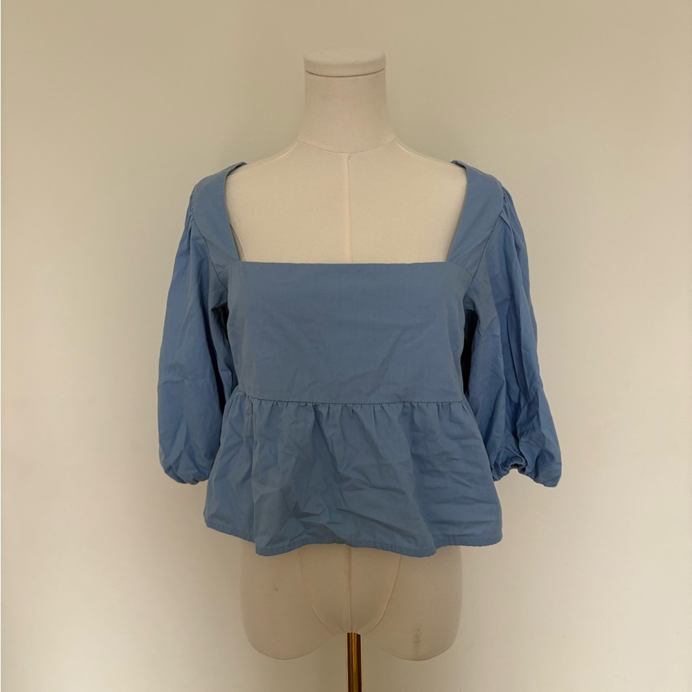 Abercrombie & Fitch Light Blue Square Neck Blouse